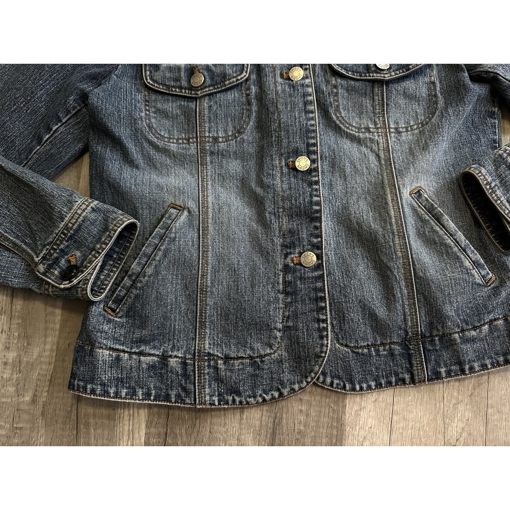 Chico's Design Y2K Denim Jacket Women's Size 0 Medium Wash - Picture 2 of 16